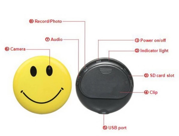 Happy Smile Pin Spy Cam